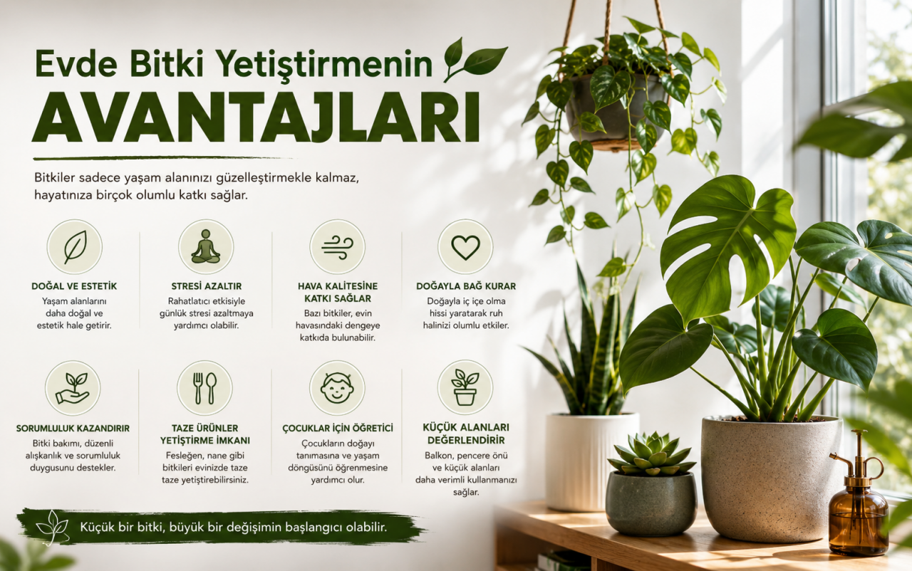 Evde Bitki Yetiştirmenin Avantajları: Daha Sağlıklı ve Huzurlu Bir Yaşam Alanı