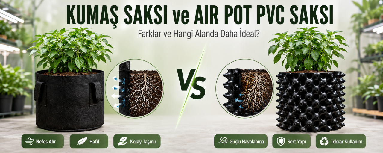 Kumaş Saksı ve Air Pot PVC Saksı Arasındaki Farklar: Hangisi Hangi Alanda Daha İdeal?