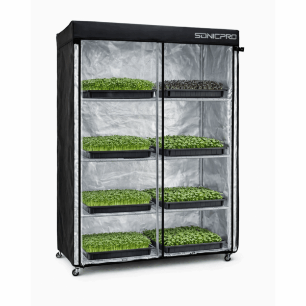 Bitki Yetiştirme Kabini Microgreen Model Raflı Tekerli 120x40x160
